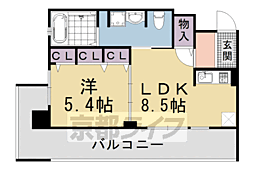 アテナリー右京 1LDKの間取図画像