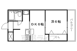 メゾン・ド・リビエール 1DKの間取図画像