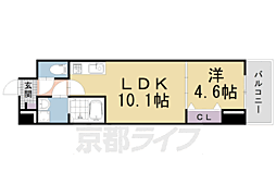 桂川サン・ライフ 1LDKの間取図画像