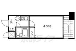 エスリード河原町第3 1Kの間取図画像