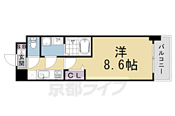 CREST TAPP京都太秦天神川dexII 1Kの間取図画像
