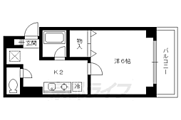 フランドルアミ下鴨 1Kの間取図画像