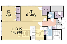 京都市下京区芦刈山町マンション 2LDKの間取図画像