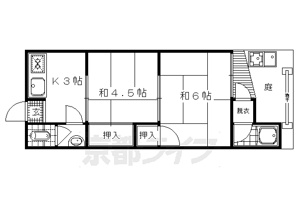 藤田ハイツ 11｜京都府京都市右京区梅津北川町(賃貸アパート2DK・2階・29.80㎡)の写真 その2