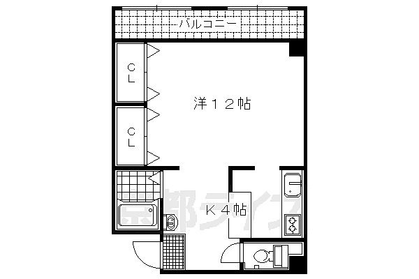 京都府京都市上京区秤口町(賃貸マンション1K・3階・33.38㎡)の写真 その2