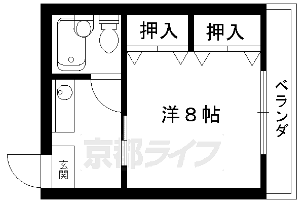 メゾンこやま南棟 303｜京都府京都市右京区梅津北浦町(賃貸マンション1K・3階・24.38㎡)の写真 その2