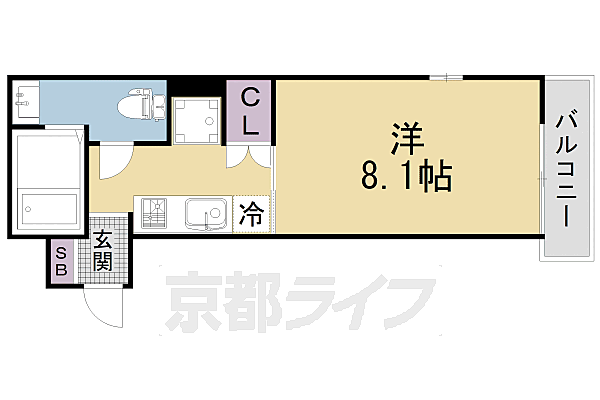 ａｔｔｒｉｃｅ大将軍 101｜京都府京都市北区大将軍川端町(賃貸マンション1K・1階・26.92㎡)の写真 その2