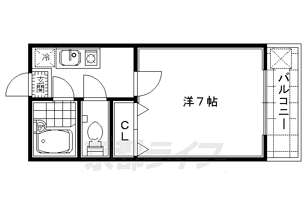 ドミール1 103｜京都府京都市右京区西院日照町(賃貸マンション1K・1階・18.88㎡)の写真 その2