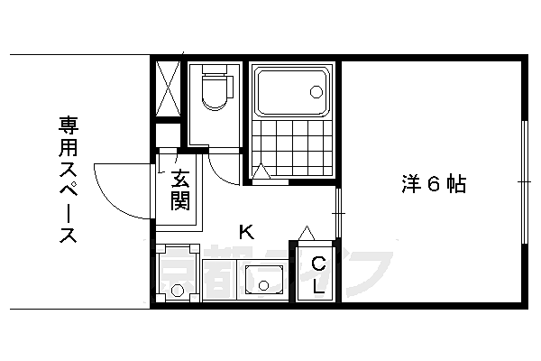 サンラック西京極 104｜京都府京都市右京区西京極下沢町(賃貸アパート1K・1階・19.87㎡)の写真 その2