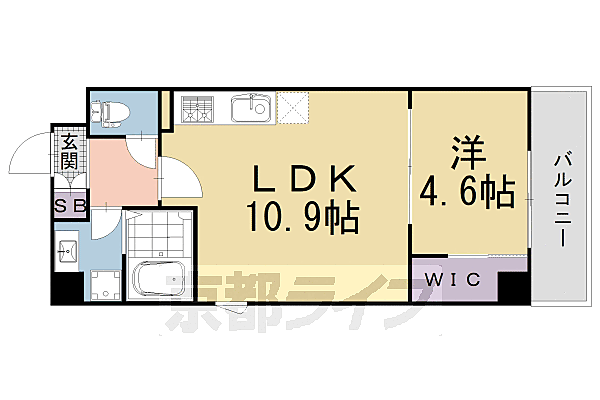 京都府京都市中京区西ノ京職司町(賃貸マンション1LDK・1階・40.49㎡)の写真 その2