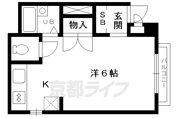 京都府京都市北区大宮東脇台町(賃貸マンション1K・2階・19.00㎡)の写真 その2