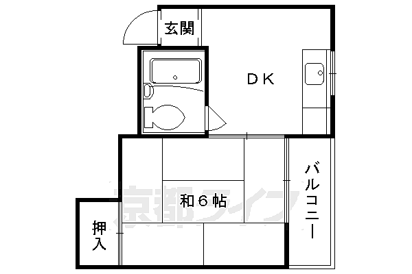 ハイツきく 101｜京都府京都市右京区太秦辻ケ本町(賃貸アパート1DK・1階・22.68㎡)の写真 その2