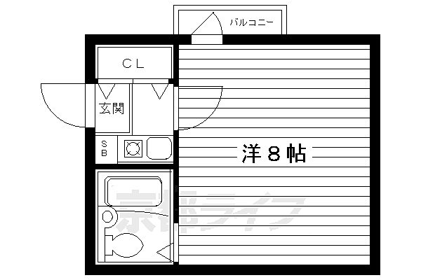 ヴィラエトワール西院 401｜京都府京都市右京区西院西矢掛町(賃貸マンション1K・3階・19.06㎡)の写真 その2