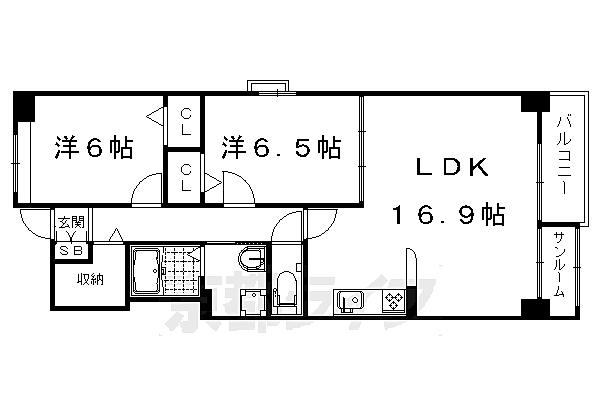 京悠館 601｜京都府京都市右京区西院乾町(賃貸マンション1SLDK・6階・71.46㎡)の写真 その2