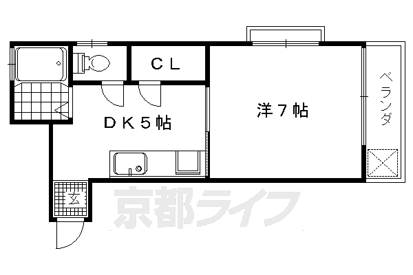 ＵＭパレス 203｜京都府京都市右京区西京極大門町(賃貸アパート1K・2階・25.11㎡)の写真 その2