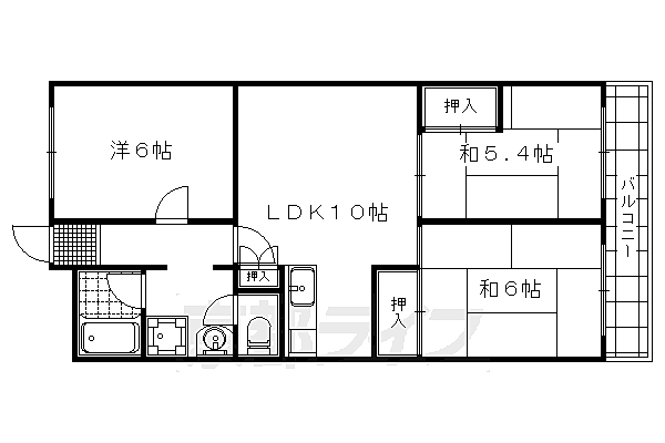 グランドール西大路 1005｜京都府京都市下京区西七条掛越町(賃貸マンション3LDK・10階・54.00㎡)の写真 その2