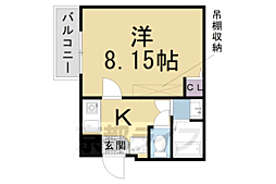京都市営烏丸線 鞍馬口駅 徒歩25分の賃貸マンション 1階1Kの間取り