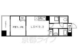 京都市営烏丸線 丸太町駅 徒歩2分の賃貸マンション 3階1LDKの間取り