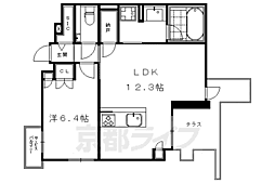 京都市営烏丸線 烏丸御池駅 徒歩8分の賃貸マンション 1階1LDKの間取り