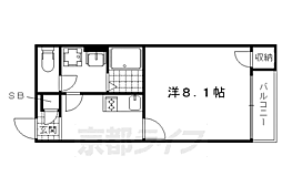クレイノ太秦天神川 2階1Kの間取り