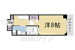 ヴィヴィプリメラ 6階1Kの間取り