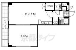 京都市営烏丸線 北山駅 3.1kmの賃貸マンション 3階1LDKの間取り
