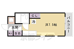 アサヒハイツ 3階1Kの間取り