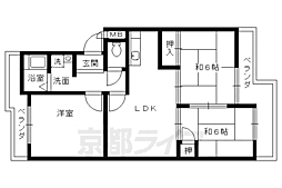 メゾン宇多野 2階3LDKの間取り