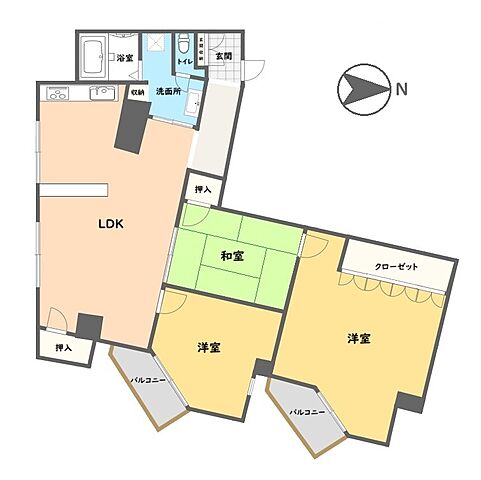 間取り サンライズ長浜 2階/-