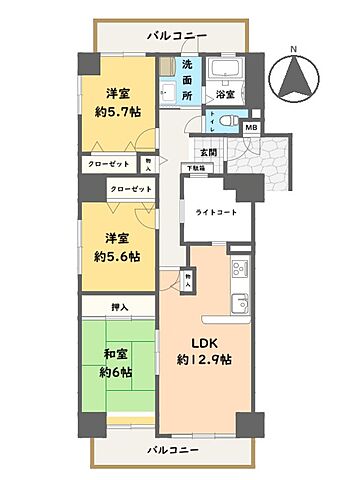 間取り サーパス南春日 7階/-