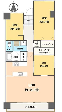 間取り サンヴェールいの 6階/-