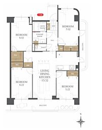 アーバン明治2番館 4LDKの間取図画像
