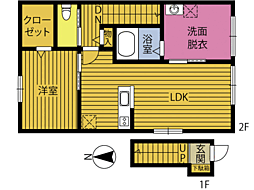 ティエラ 1LDKの間取図画像