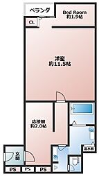 グリーン本町 2LDKの間取図画像