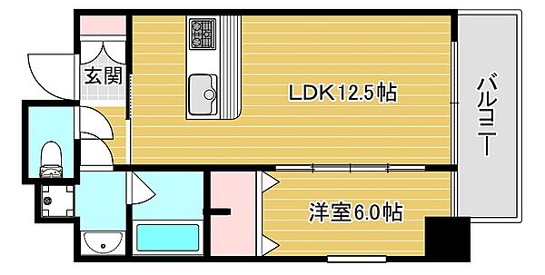 ラクラス本町東 401｜大阪府大阪市中央区釣鐘町2丁目(賃貸マンション1LDK・4階・44.38㎡)の写真 その2