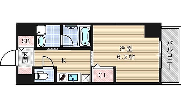 ドゥーエ立売堀 ｜大阪府大阪市西区立売堀1丁目(賃貸マンション1K・3階・23.92㎡)の写真 その2