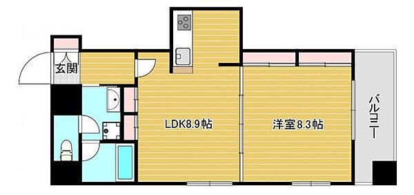 レジディア心斎橋ウエスト 801｜大阪府大阪市西区新町3丁目(賃貸マンション1LDK・8階・50.29㎡)の写真 その2