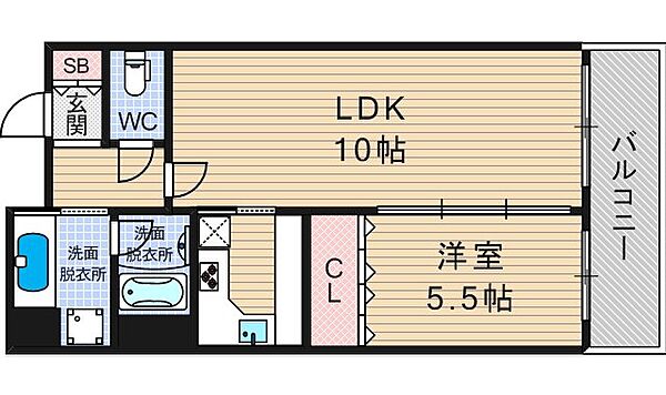 リーガル靭公園南 801｜大阪府大阪市西区靱本町2丁目(賃貸マンション1LDK・4階・46.00㎡)の写真 その2