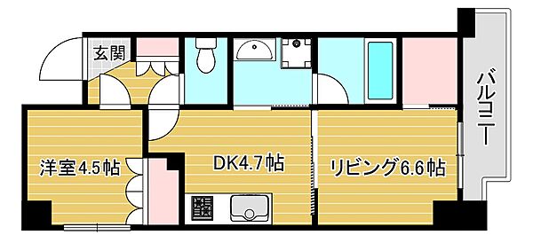 LaDouceur中之島 807｜大阪府大阪市西区土佐堀3丁目(賃貸マンション2DK・8階・40.15㎡)の写真 その2