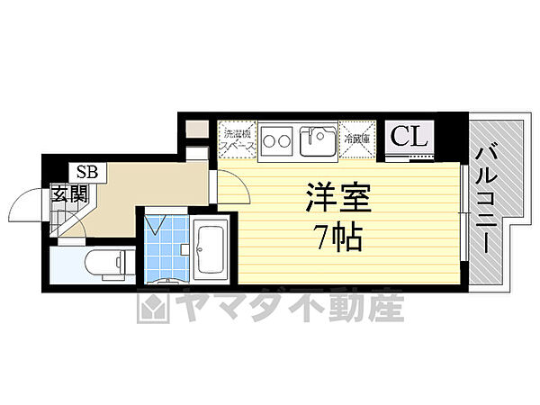 ドゥーエ江坂1 ｜大阪府吹田市垂水町３丁目(賃貸マンション1R・7階・24.30㎡)の写真 その2