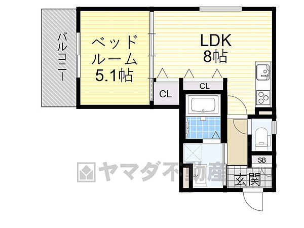 ラモーナ庄内栄町 ｜大阪府豊中市庄内栄町３丁目(賃貸アパート1LDK・3階・33.35㎡)の写真 その2