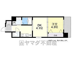 ライブガーデン江坂8 5階1DKの間取り