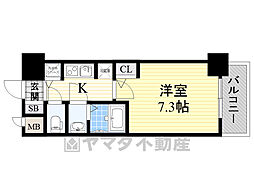 S-RESIDENCE新大阪駅前 9階1Kの間取り