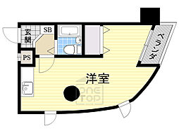 第6センリハイツ ワンルームの間取図画像