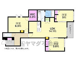 （仮称）吹田市昭和町ヘーベルメゾン 1階3LDKの間取り