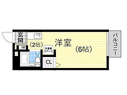 ル・レーブ ワンルームの間取図画像