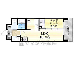 コンフォリア・リヴ東三国駅前ソルテラス 9階1LDKの間取り