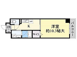 ニューサンライズ南春日丘 1Kの間取図画像
