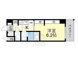 リブネスコート大阪大学前 1Kの間取図画像