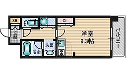 サンロワール江坂 ワンルームの間取図画像
